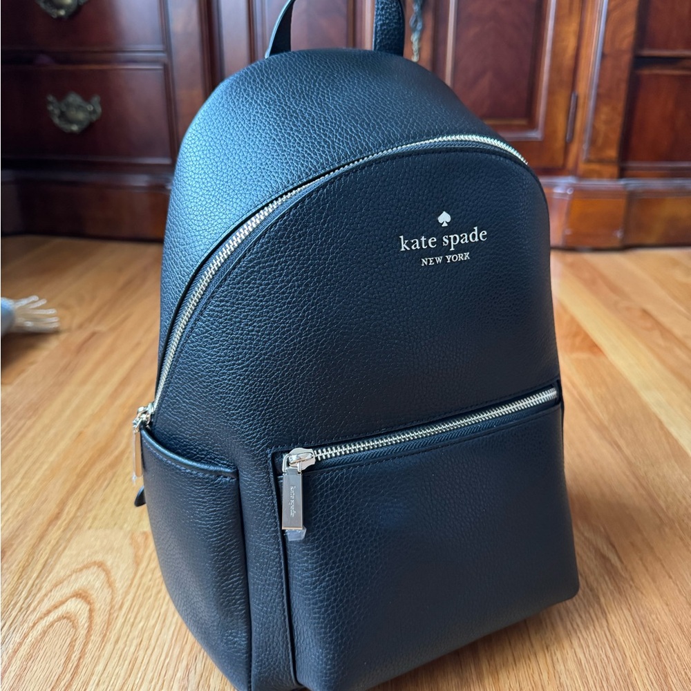 Kate Spade Black Pebbled Backpack